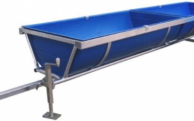 1080L 2 Wheel Twin Bowl Feed Trailer