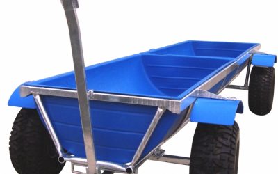 1080L 4 Wheel Twin Bowl Feed Trailer